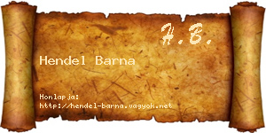 Hendel Barna névjegykártya